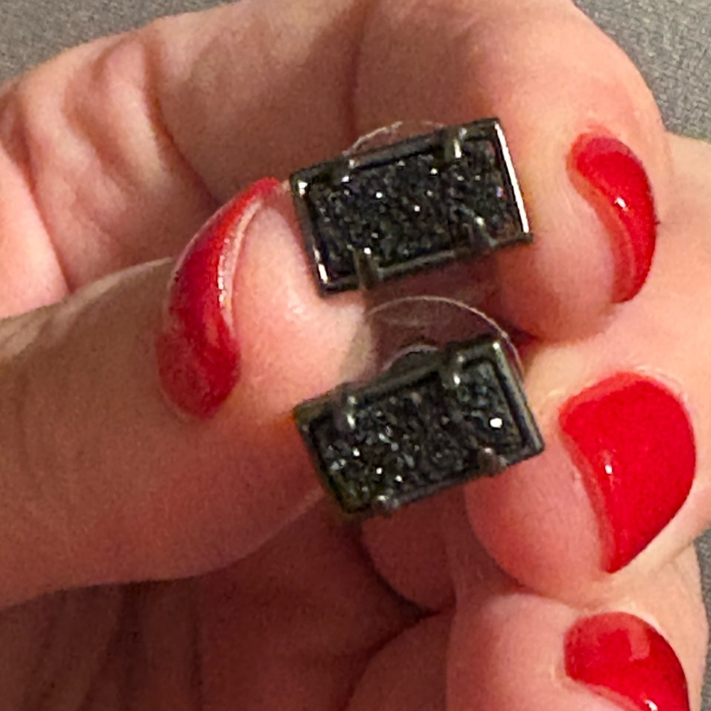 Kendra Scott Black Druzy Glitter Earrings